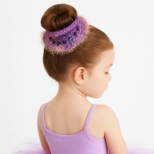 Balletcore Tutu Scrunchie Handmade Purple Ballerina Bun accessory Upcycled Beads